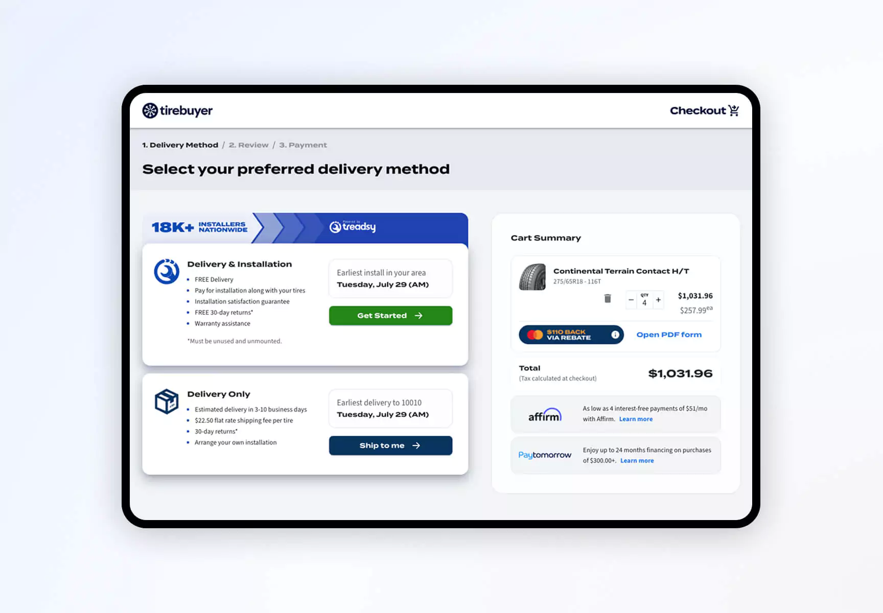 TireBuyer Interface 4